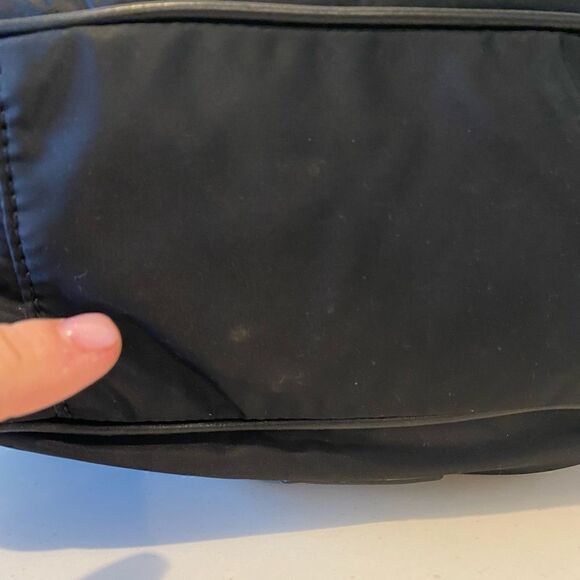 Moschino Black Nylon Handbag Leather Detailing VINTAGE Designer Luxury Italy - Picture 9 of 16